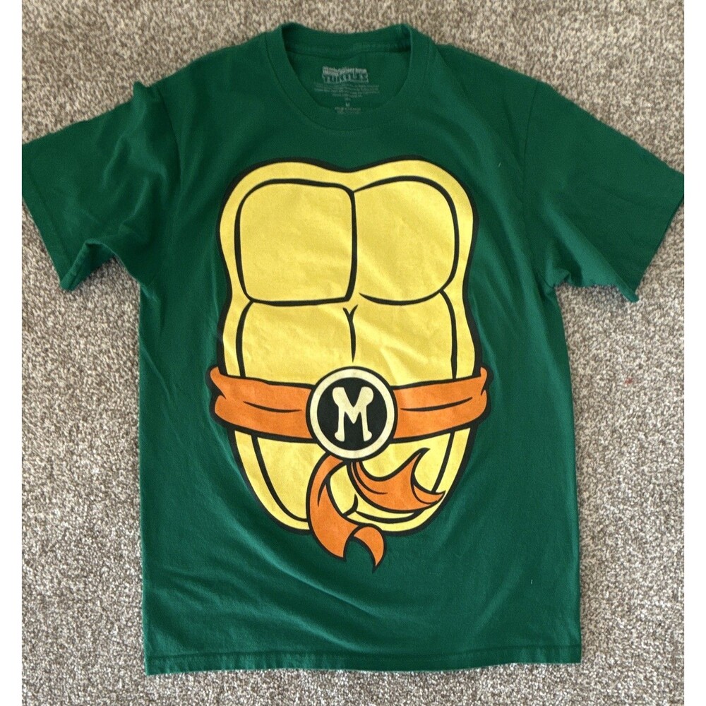 Nickelodeon TMNT Michelangelo Green Graphic T-Shirt Size M Original TV